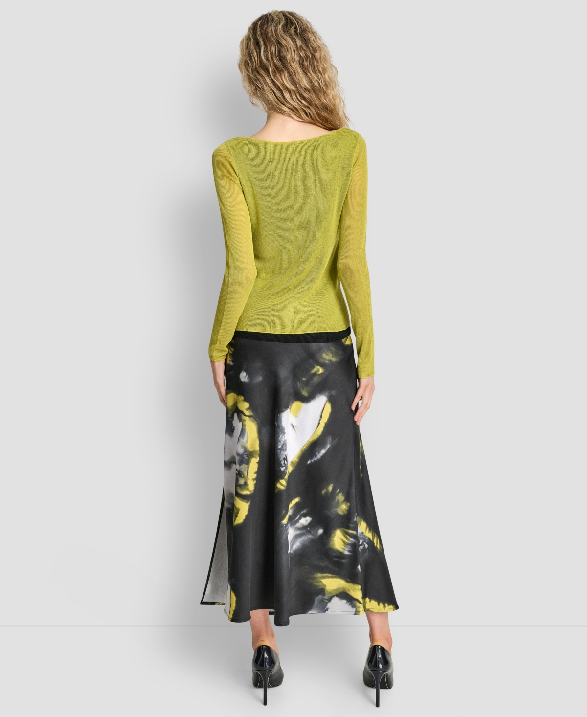 Dkny Double Layer Boat Neck Sweater In Green
