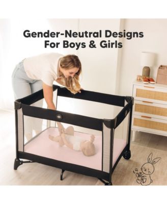 Soothe Waterproof Pack N Play Sheets for Girls, Boys, 2pk 38x26 Cotton Mini Crib Sheets Fitted, Soft, Breathable