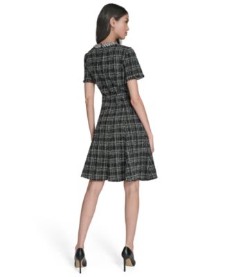 Petite Embellished Fit and Flare Dress