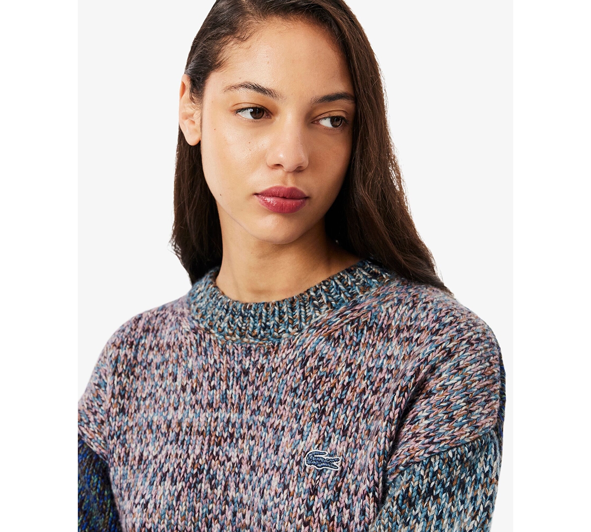 Lacoste Usa Women's Crew Neck Sweater In Gray