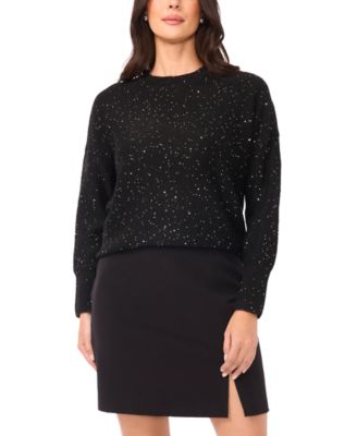 Women's Crewneck Sequin Long-Sleeve Sweater		