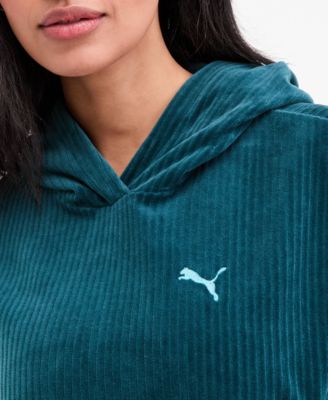 Women's Elevated Comfort Velour Long-Sleeve Hoodie