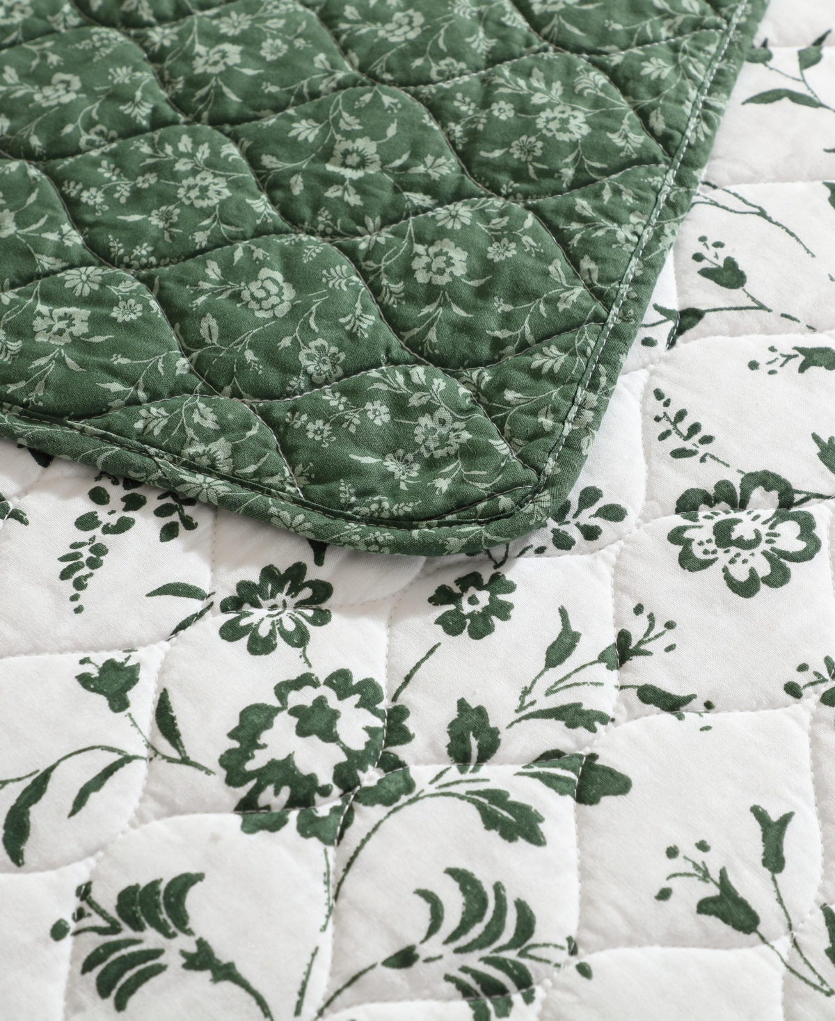 Laura Ashley Miranda Cotton 3-pc. Quilt Set, King In Green