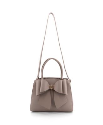 Park Double Bowtie Zipper Satchel Bag