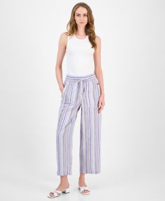 Tommy Hilfiger - Women's Striped Drawstring-Waist Pants