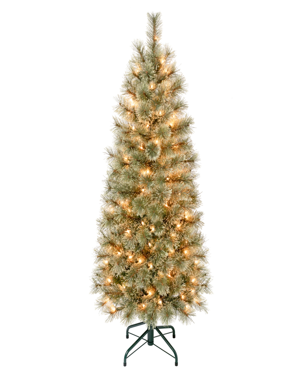 National Tree Company 4.5 Ft. Pre-lit Arcadia Pine Slim Cashmere Tree In Green