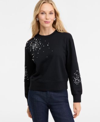 Women's Embellished French Terry Sweatshirt, Macy's Exclusive