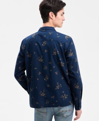 Men's Floral Print Long-Sleeve Shirt, Macy's Exclusive