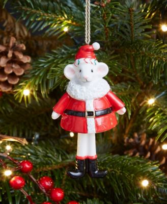 Kit Kemp Christmas Bell Santa Mouse Ornament