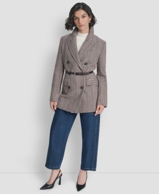 Women's Short Double-Breasted Belted Coat