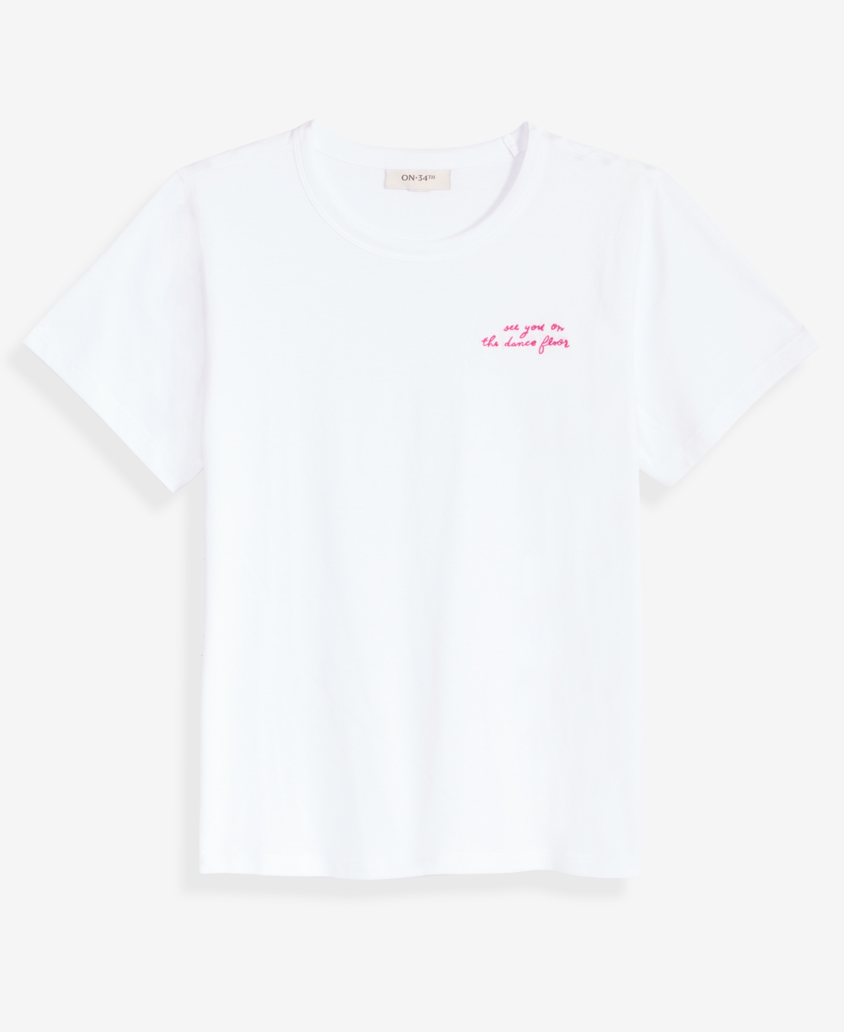 On 34th Women's Knit See You On The Dance Floor Graphic T-shirt, Macy's Exclusive In White