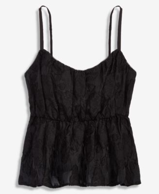 Women's Floral-Textured Sleeveless Peplum Top, Macy's Exclusive