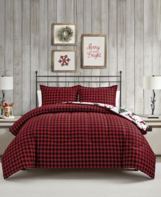 Macy's Plaid Deer Reversible 3-Pc. Comforter Sets