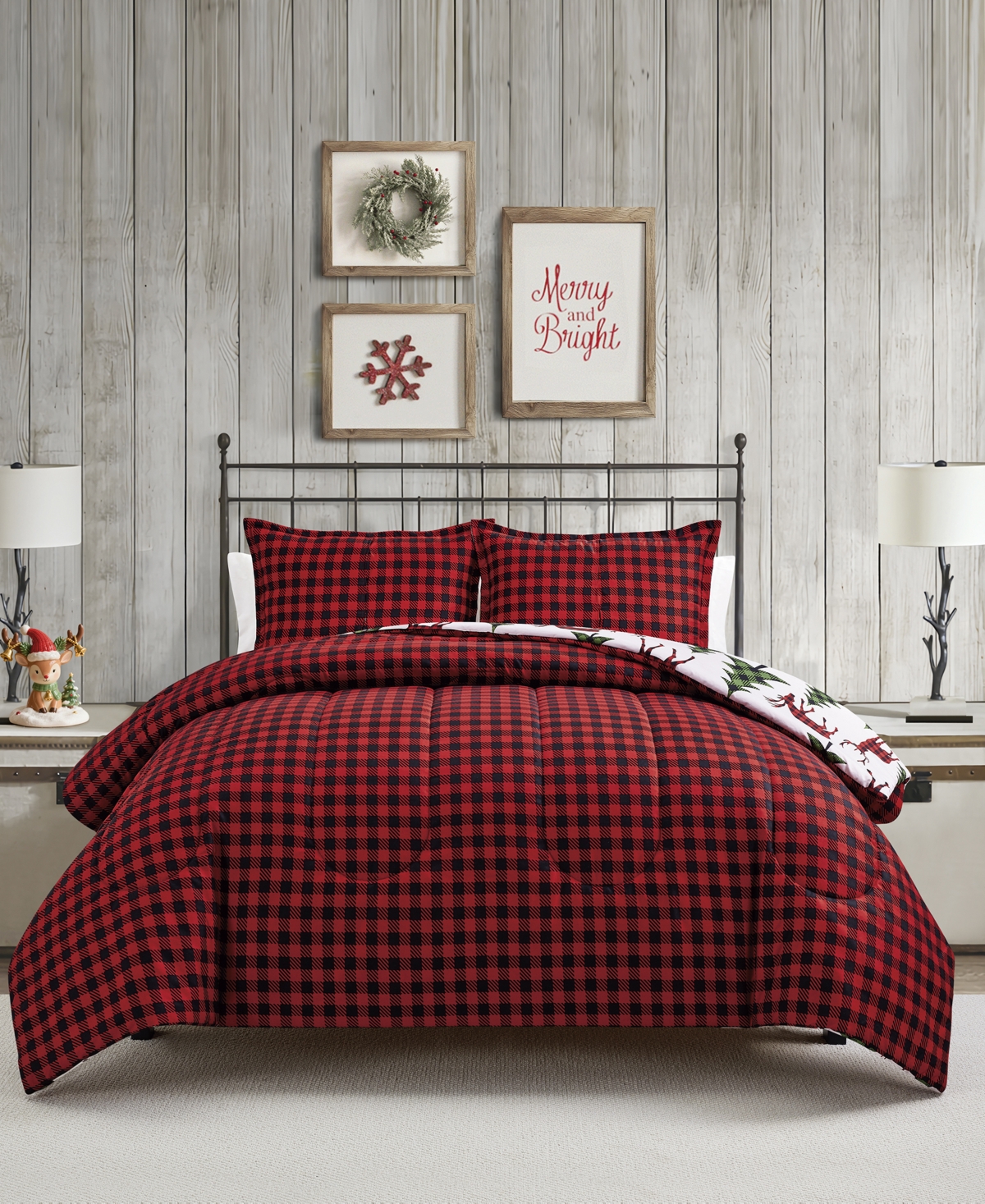 Sunham Plaid Deer Reversible 3-Pc. Comforter Sets
