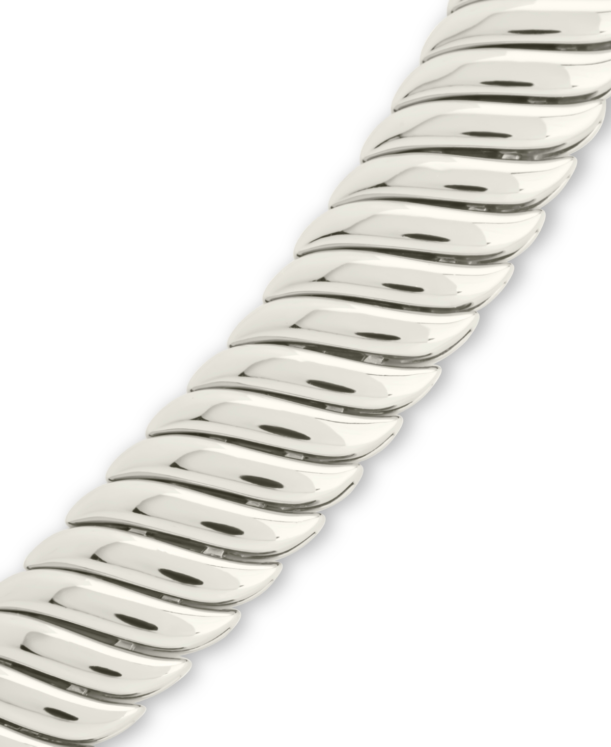 Sterling Forever Bethany Ripple Watch Band Bracelet In Silver
