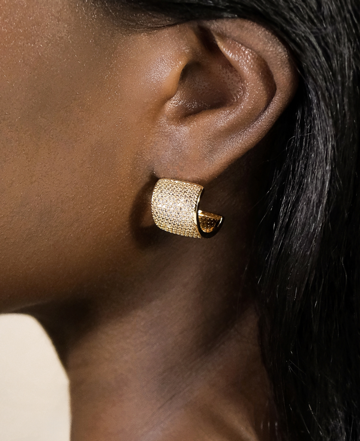 Sterling Forever Simone Cubic Zirconia Stud Earrings In Gold