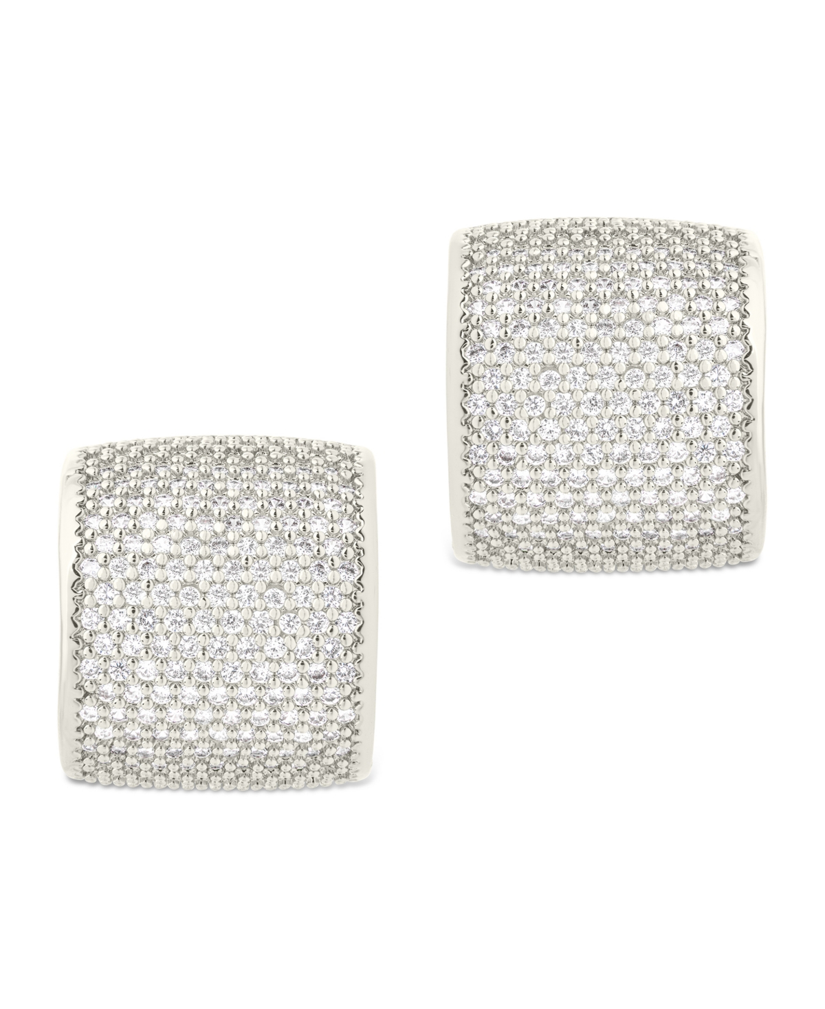 Sterling Forever Simone Cubic Zirconia Stud Earrings In Silver