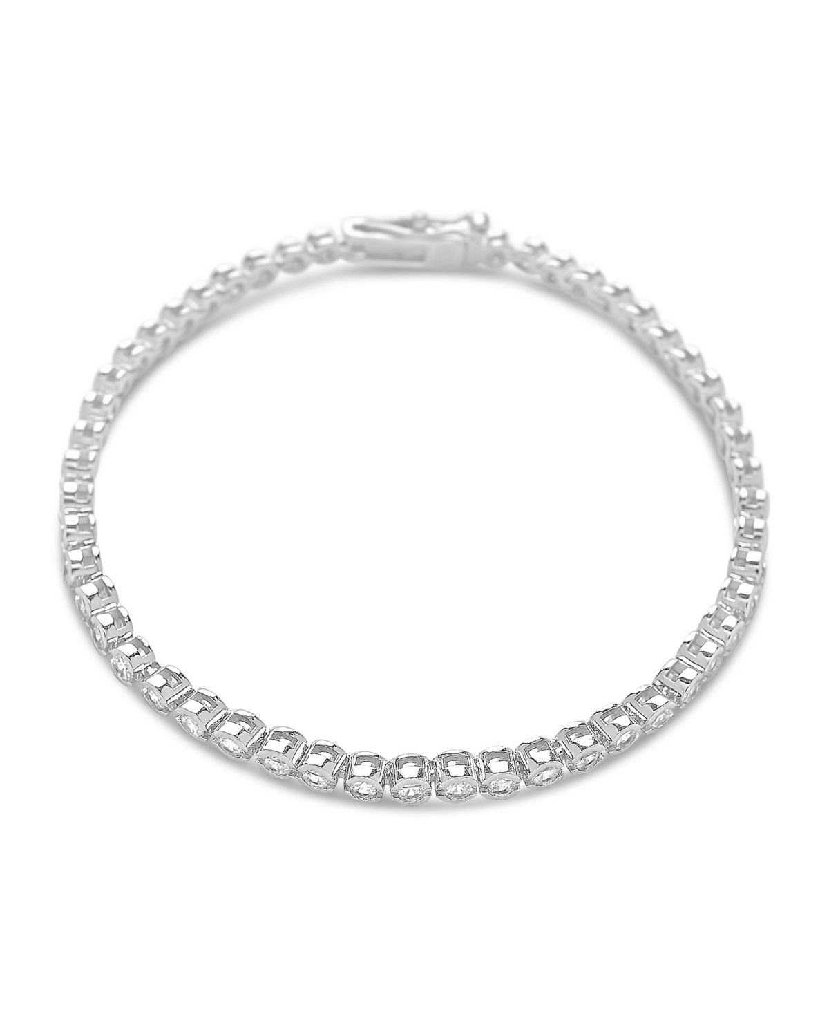 Sterling Forever Bezel Cubic Zirconia Tennis Bracelet