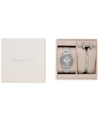 Women's Harlowe Three-Hand Silver-Tone Stainless Steel Watch Set, 33mm