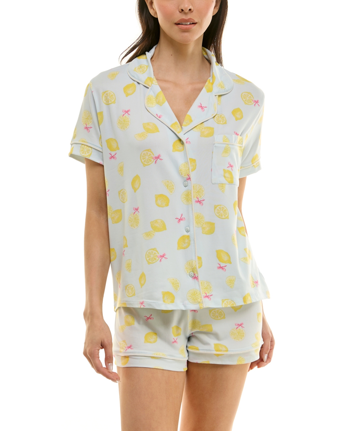 Derek Heart Women's Printed Top And Shorts Set In Multi
