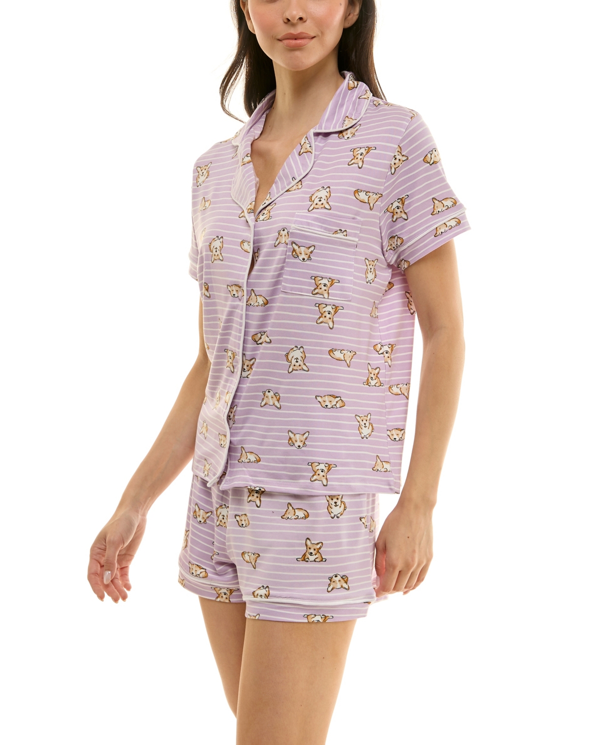 Derek Heart Women's Printed Top And Shorts Set In Multi