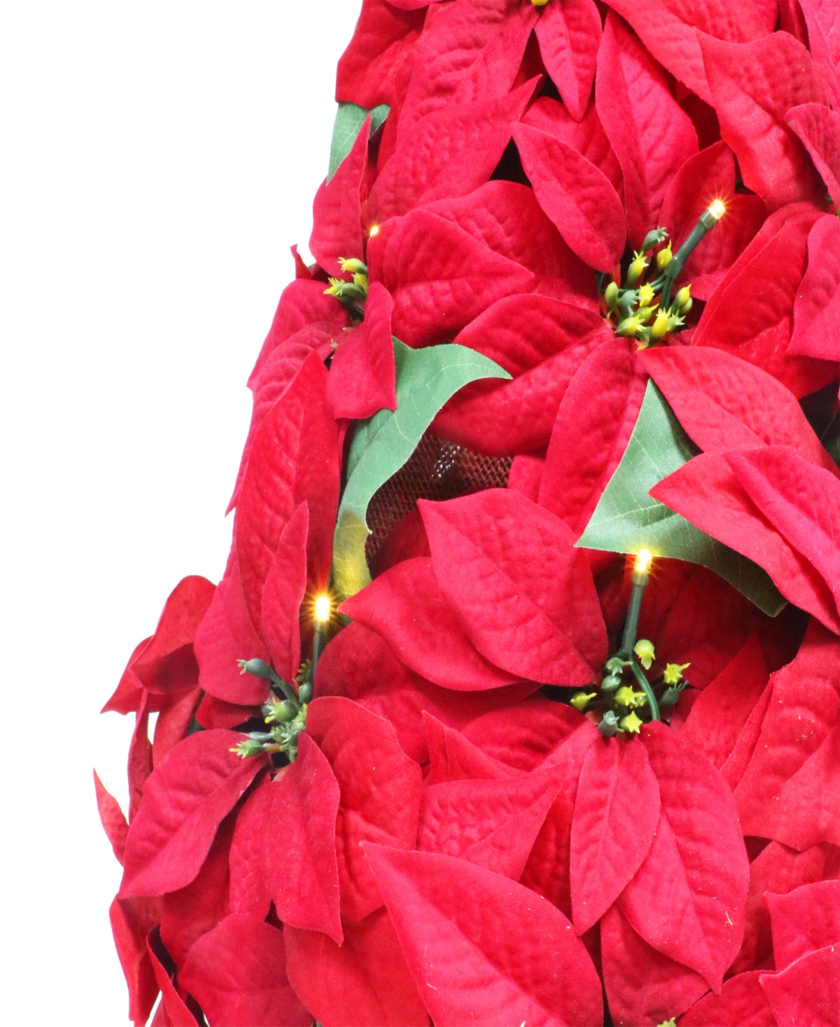 Puleo 36" Pre-Lit Artificial Potted Poinsettias