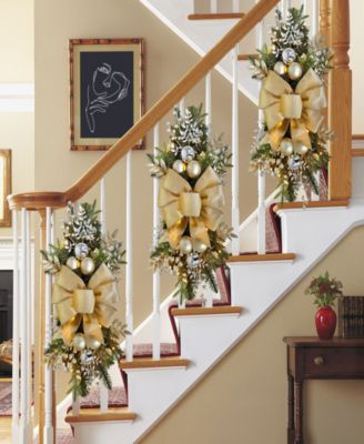 Puleo 28" Pre-Lit Adorned Artificial Banister Swag