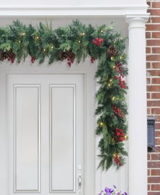 Puleo 10" Pre-Lit Battery-Operated Adorned Garland