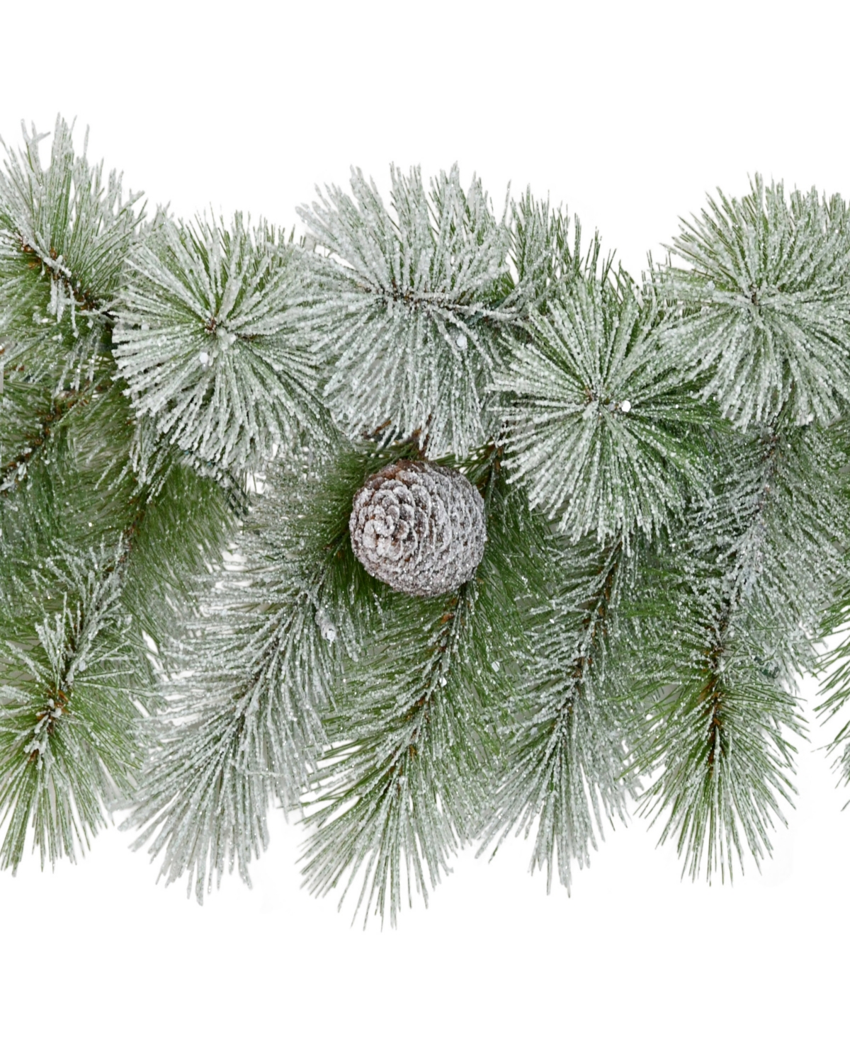 Puleo 9' X 10" Pre-lit Flocked Garland In Green