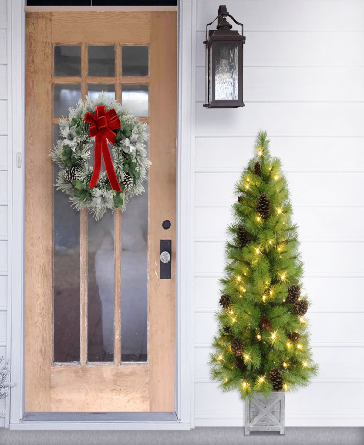 Puleo 4.5' Pre-lit Artificial Arkansas Pine Potted Tree In Green