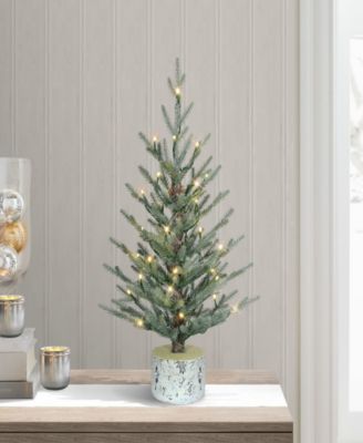 Puleo 2' Pre-Lit Artificial Potted Arctic Fir Tree