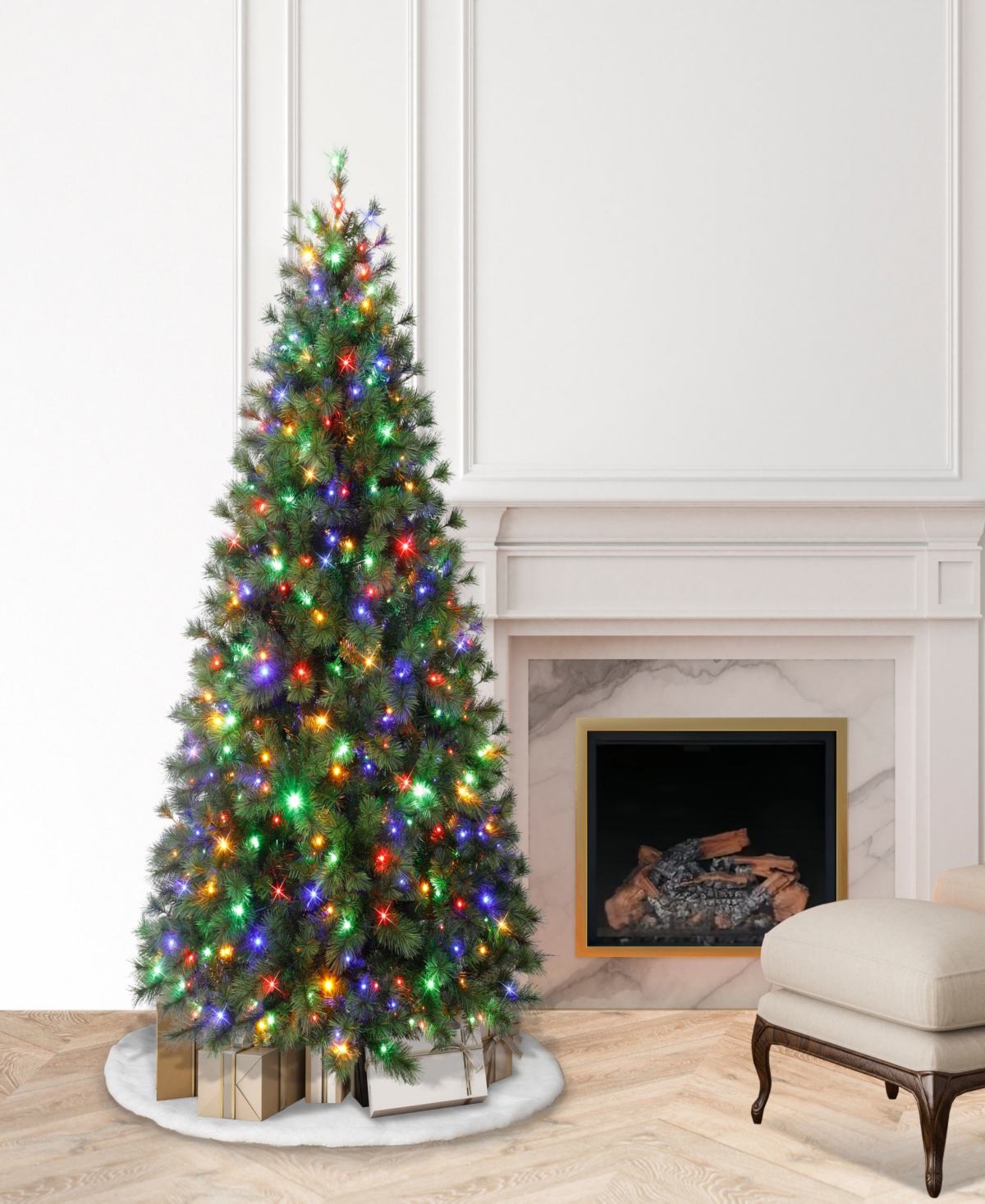 Puleo 6.5' Pre-lit Artificial Colorado Pine Christmas Tree With Dual Function Led Lights In Green
