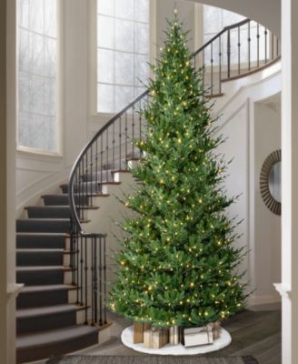 Puleo 12' Pre-Lit Artificial Hillside Spruce Tree
