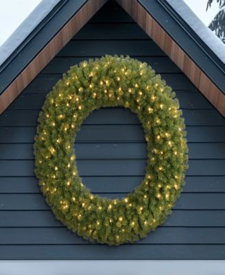 Puleo 48" Pre-Lit Artificial Utah Spruce Wreath with Warm White LED Lights