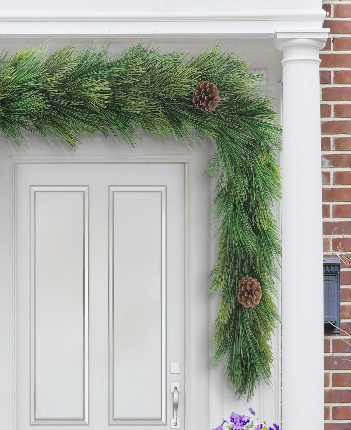 Puleo 9' X 10" Garland Adorned With Pinecones In Green