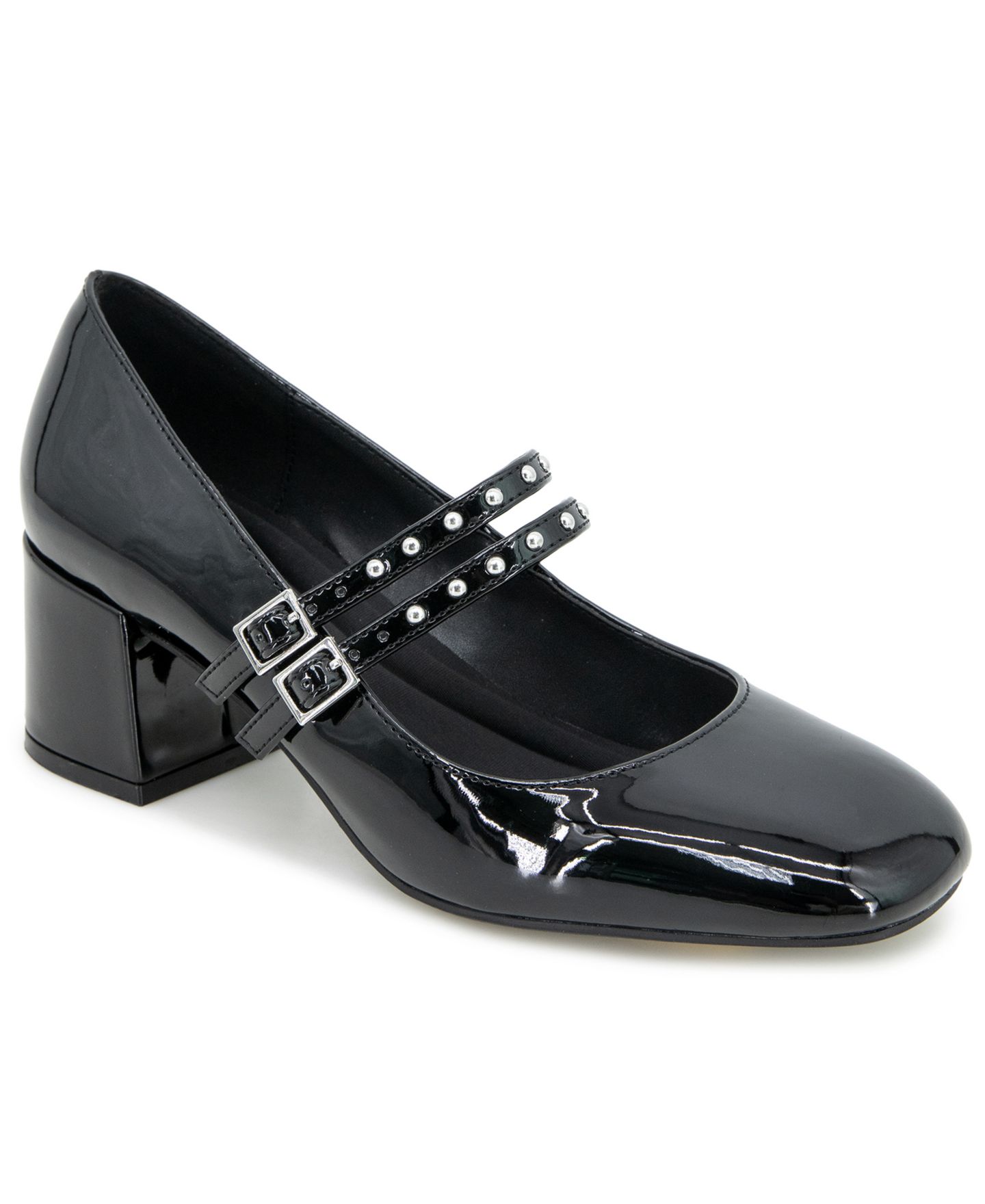 Женские туфли Kenneth Cole Reaction Leeann Studs Mary-Jane Pumps, цвет: Чёрный лаковый — фото 1