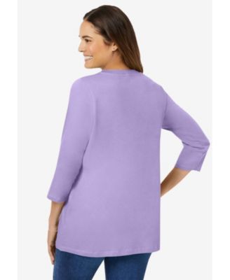 Women's Within Perfect Three-Quarter Sleeve V-Neck Tee