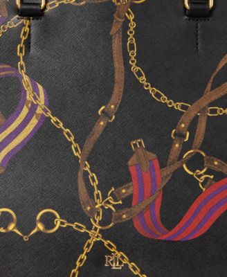 Plaid Leather Large Hanna Satchel Bag