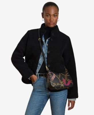 Pinstripe Leather Medium Danni Bag 