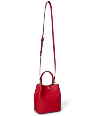 Crosshatch Leather Small Reese Bucket Bag