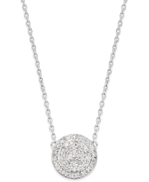 image of Diamond Pave- Cluster Disc Pendant Necklace (1/5 ct. t.w.) in Sterling Silver