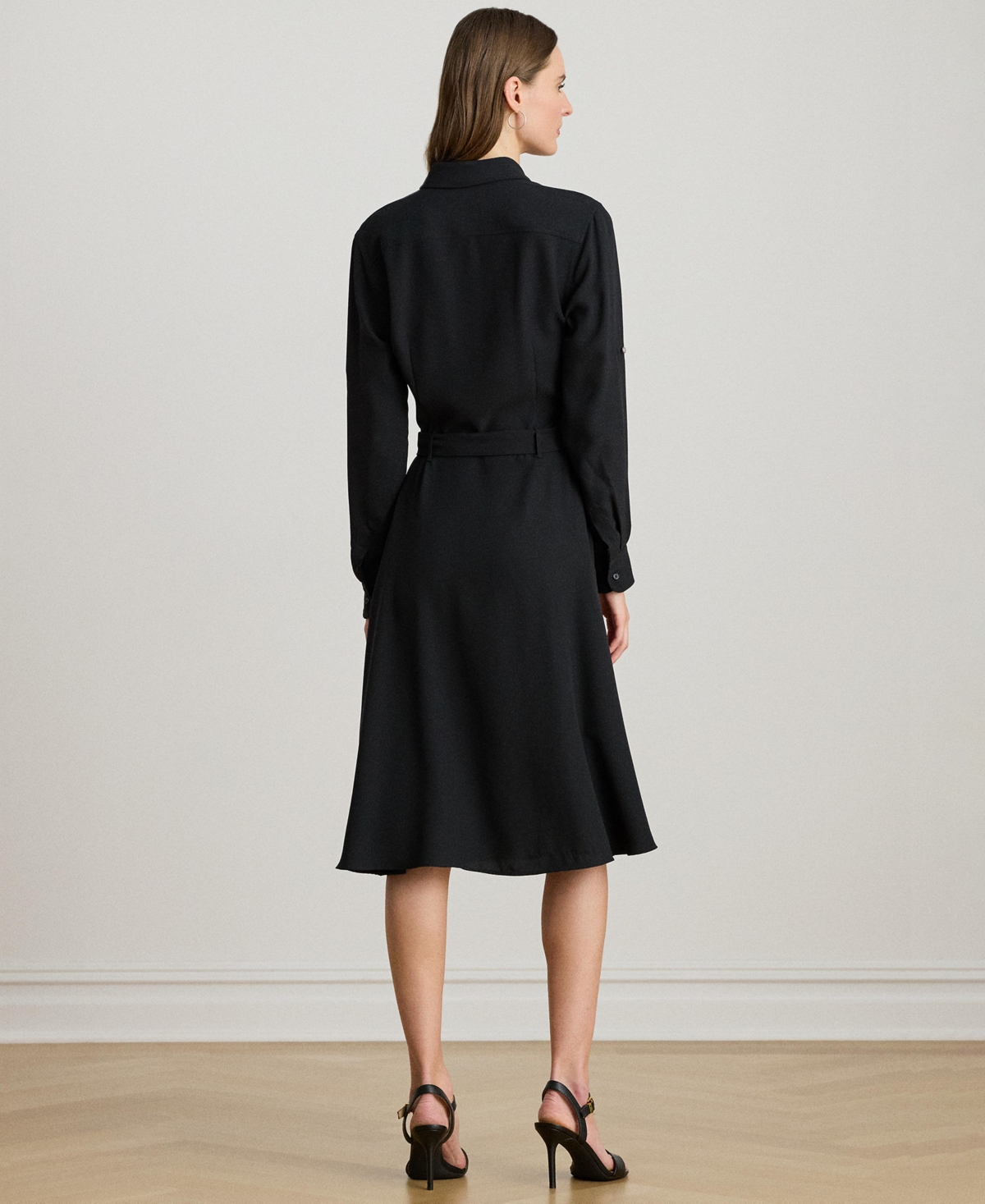Ralph Lauren Women's Belted Shirt Dress In Black