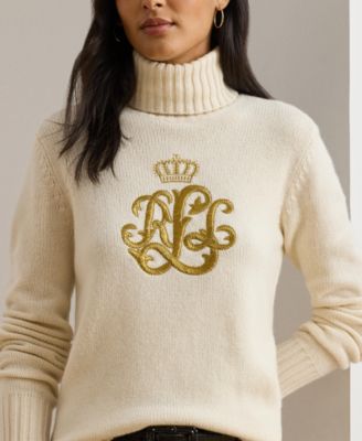 Women's Logo Detail Turtle Neck Sweater
