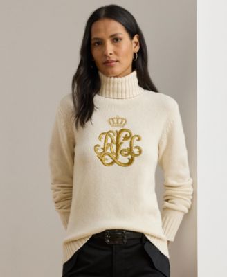 Women's Logo Detail Turtle Neck Sweater