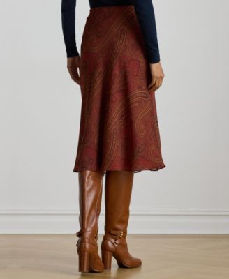 Women's Paisley Crinkle Midi Skirt