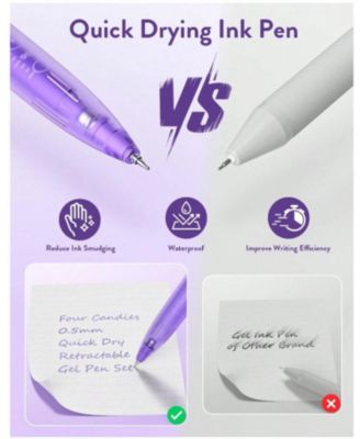 12Pack 0.5mm Quick Dry Retractable Gel Pen Set, Cute Transparent Fine Point Multicolor Note Taking Aesthetic Lnk Pens, Comfort Grip 12 Ink Colors Drawing Writing School Office Home Back To School