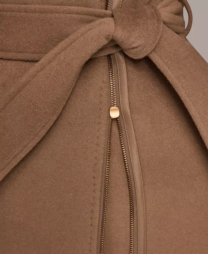 Women's Notch Collared Belted Coat - thumbnail 6