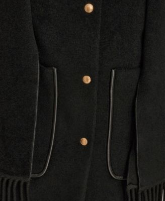 Women's Snap Button Scarf Coat