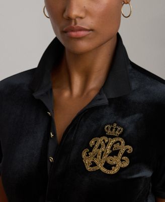 Women's Beaded-Logo Stretch Polo Shirt