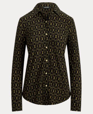 Women's Slim Fit Chain-Print Shirt